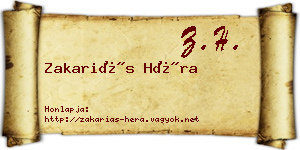 Zakariás Héra névjegykártya